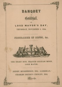 Program bankietu w Guildhall w Londynie, 9 listopada 1854 r. autorstwa English School