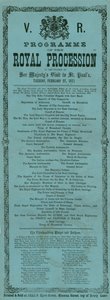 Program procesji królewskiej z okazji wizyty Jej Królewskiej Mości w Katedrze św. Pawła w Londynie, 27 lutego 1872 r. autorstwa English School