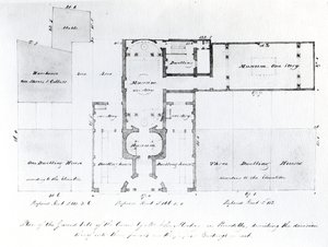 Proponowany plan sali egipskiej, Picadilly, 1810 (atrament na papierze) autorstwa English School