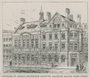 Proponowany Instytut St Brides Foundation, Salisbury Square, Fleet Street autorstwa English School