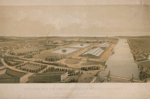 Proponowane miejsce dla Crystal Palace w Battersea Park autorstwa English School