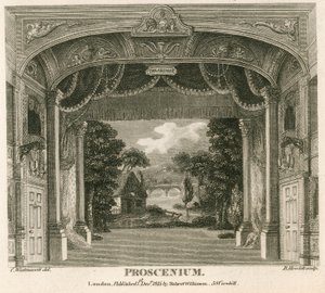 Proscenium Teatru Royalty, Well Street, Wellclose Square, Londyn autorstwa English School