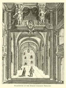 Proscenium Teatru Dorset Gardens autorstwa English School