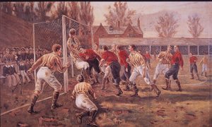 Uczniowie szkół publicznych grający w piłkę nożną autorstwa English School