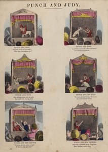Punch and Judy Show (kolorowy grawerunek) autorstwa English School
