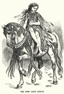 Punch cartoon: The New Lady Godiva (grawerowanie) autorstwa English School