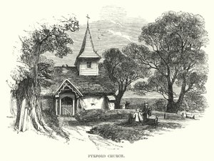 Kościół Pyrford (rycina) autorstwa English School