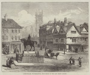 Queen-Square, Wolverhampton, z posągiem zmarłego księcia małżonka (rycina) autorstwa English School
