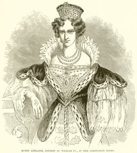 Królowa Adelajda, małżonka Wilhelma IV, w szatach koronacyjnych autorstwa English School