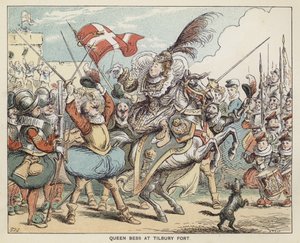 Queen Bess i Tilbury Fort autorstwa English School