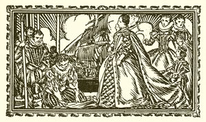 Królowa Elżbieta I i Sir Walter Raleigh autorstwa English School