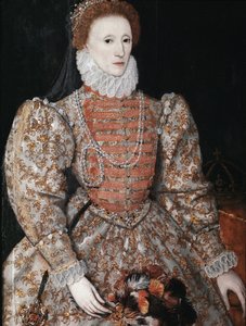 Królowa Elżbieta I, c.1575 (olej na panelu) autorstwa English School