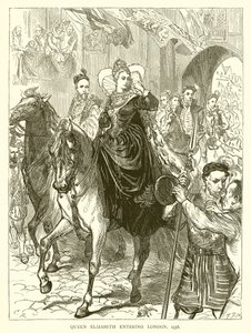 Królowa Elżbieta wkraczająca do Londynu, 1558 autorstwa English School