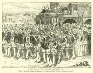 Wizyta królowej Elżbiety w Hunsdon House, 1571 autorstwa English School