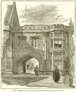 Salon i sypialnia królowej Henrietty, Merton College, Oksford autorstwa English School