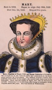Queen Mary I (kolorowy grawerunek) autorstwa English School