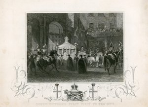 Pierwsza wizyta królowej Wiktorii w City of London, 9 listopada 1837 r autorstwa English School