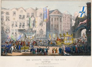 Pierwsza wizyta królowej Wiktorii w City of London, 9 listopada 1837 r autorstwa English School