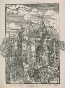 Projekt nagrody RIBA Soane Medallion 1882 - Dom klubowy na West Endzie autorstwa A Beresford Pite autorstwa English School