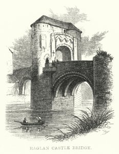 Raglan Castle Bridge (rycina) autorstwa English School