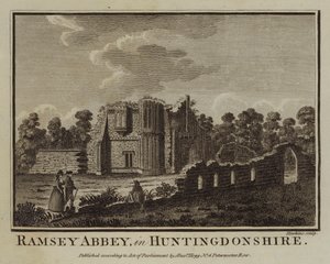 Opactwo Ramsey w Huntingdonshire (grawerowanie) autorstwa English School