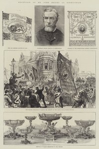 Przyjęcie pana Johna Brighta w Birmingham (grawerowanie) autorstwa English School
