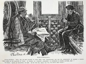 Wzajemność, ilustracja z Punch autorstwa English School