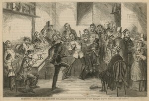 Rekrutacja: Scena w Hampshire Hog, Charles Street, Westminster autorstwa English School