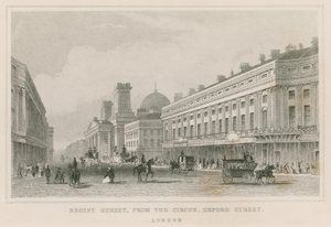 Regent Street, z The Circus, Oxford Street, Londyn autorstwa English School