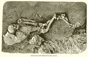 Pozostałości prehistorycznego człowieka autorstwa English School