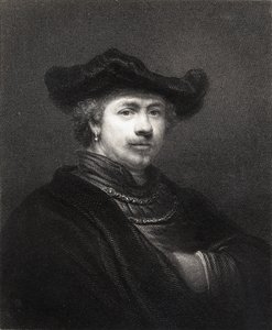 Rembrandt Harmens van Rijn (1606-69) z „Galerii Portretów”, publikacja 1833 autorstwa English School