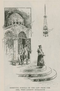 Usuwanie Zwojów Prawa z Arki, Synagoga w Zachodnim Londynie autorstwa English School
