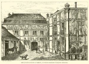 Renesansowy Dom w Reims, w którym mieszkała Madame Clicquot (rycina) autorstwa English School