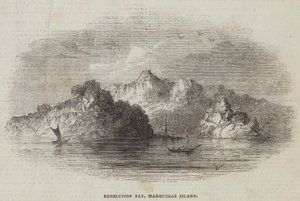 Resolution Bay, Marquesas Island (grawerowanie) autorstwa English School
