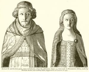 Ryszard II i jego pierwsza królowa Anna Czeska autorstwa English School