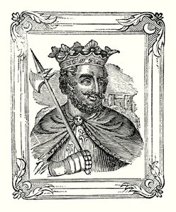 Ryszard I urodził się w 1157, koronowany w 1189, zmarł w 1199 (ryt) autorstwa English School