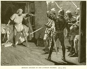 Richard zaatakowany przez żołnierzy austriackich autorstwa English School