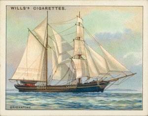 Rigs of Ships: Brygantyna (litografia kolorowa) autorstwa English School