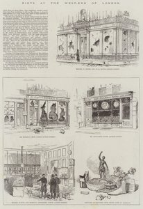 Unruhen im West-End von London (Stich)