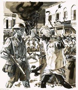 Zamieszki w epoce niepodległości Indii autorstwa English School