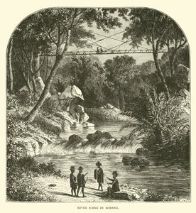 Scena rzeczna na Borneo autorstwa English School