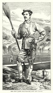 Rob Roy, John MacGregor i jego Canoe (kolorowy grawerunek) autorstwa English School