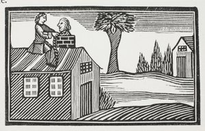 Okradanie domu z bekonu, ilustracja z książki Rozdz. XVIII wieku autorstwa Johna Ashtona, wyd. 1882 autorstwa English School