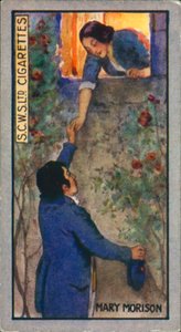 Robert Burns: Mary Morison (kolorowa litografia) autorstwa English School