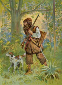 Robinson Crusoe na polowaniu autorstwa English School