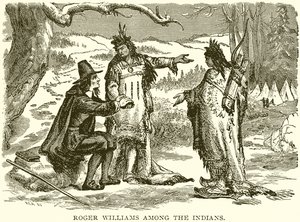 Roger Williams wśród Indian autorstwa English School