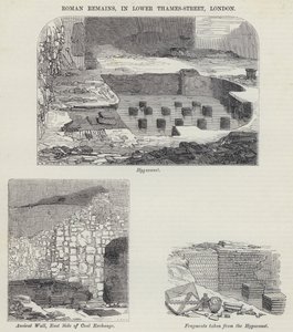 Roman Remains, na Lower Thames-Street, Londyn (rycina) autorstwa English School