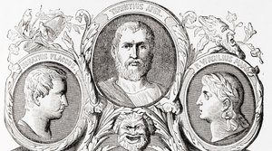 Autorzy rzymscy, od lewej do prawej, Horace, Terence i Virgil, z Ilustrowanej historii świata Warda i Locka, wyd. ok. 1882 r autorstwa English School