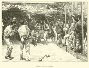 Römer beim Boulespiel von English School