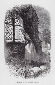 Rosalie przy oknie kościoła (rycina) autorstwa English School